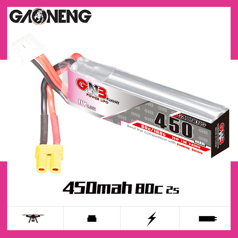 GNB LiPo Pil HV 2S 7.6V 450mAh - Drone Racing Battery incelemesi ve fiyatı
